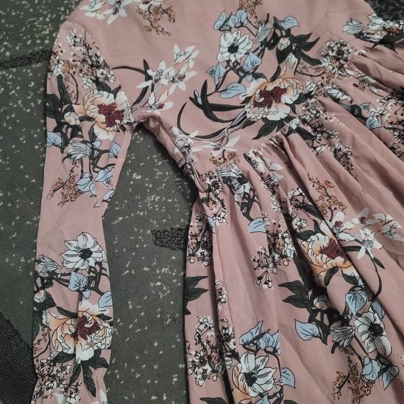 Kids/girls dusty pink fit and flare dress - Picture 4 of 5